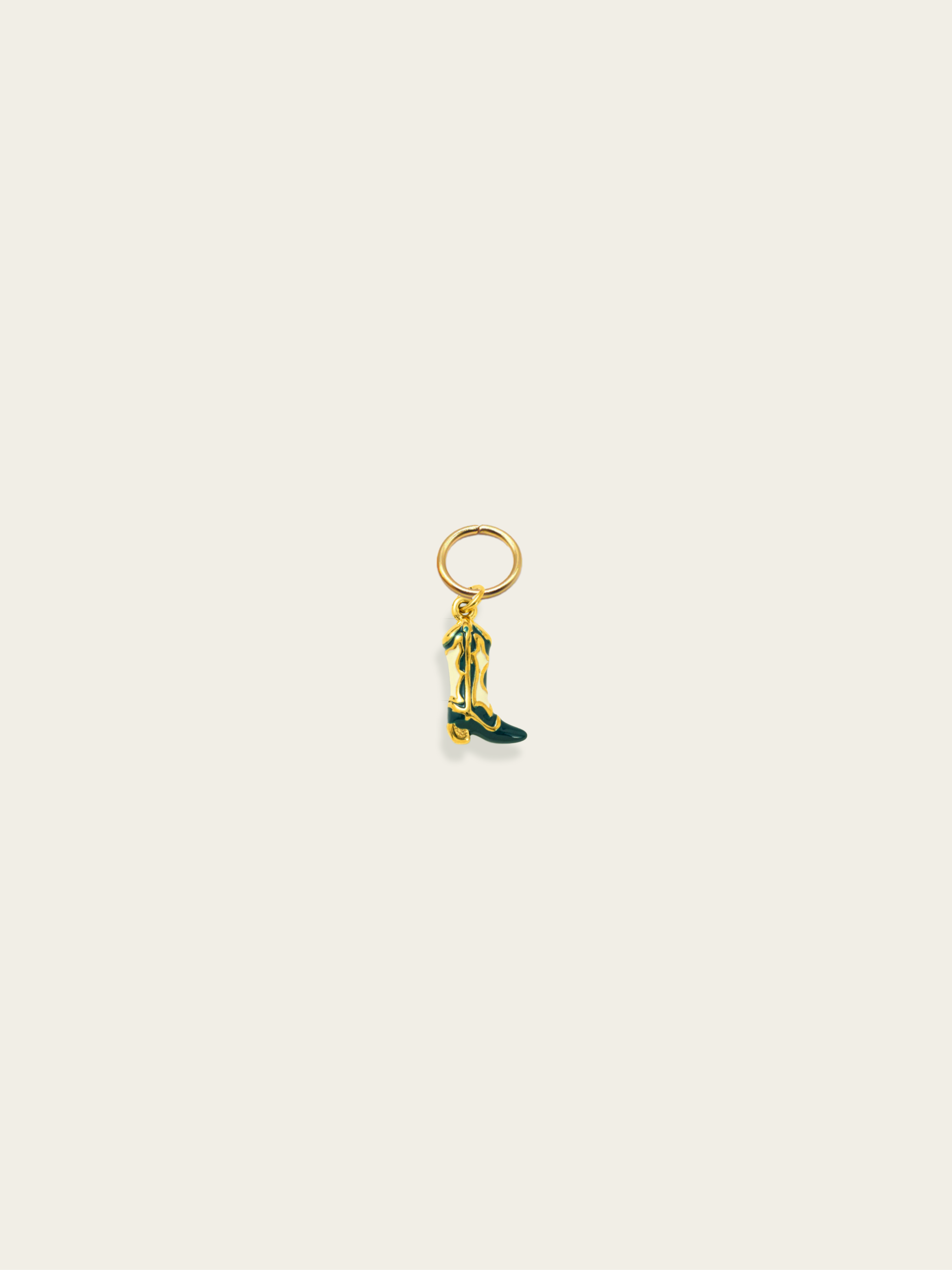 enamel cowboy boots charm gold plated