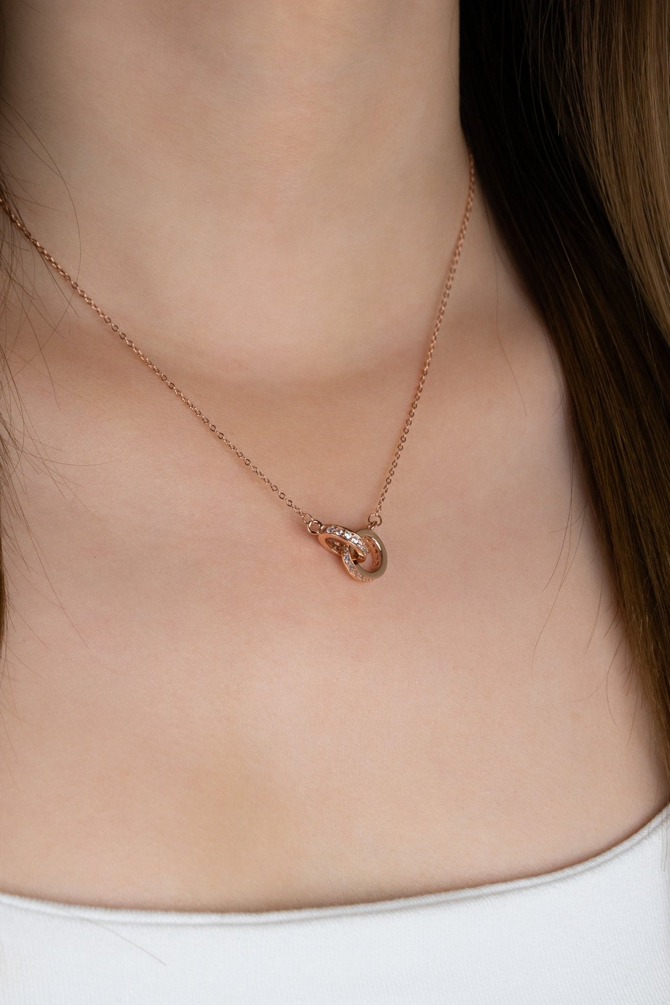 FINLEY Interlocked Diamonds Sterling Silver Necklace - Minimalist Lab