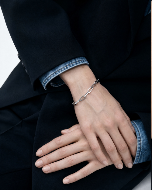 Floyd Engravable Statement Paperclip Bracelet