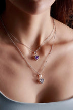 AURA Birthstone Sterling Silver Necklace - Minimalist Lab