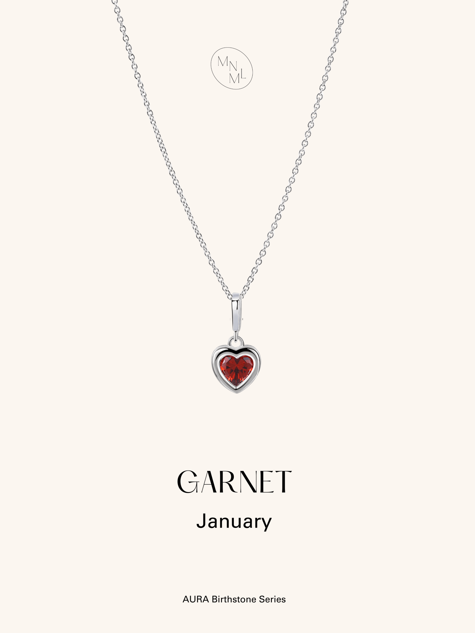 AURA Birthstone Sterling Silver Necklace - Minimalist Lab