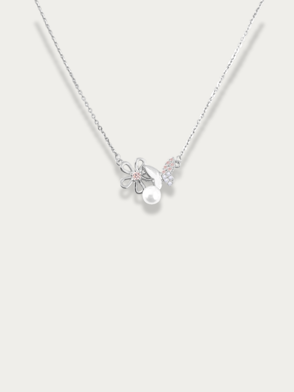 Geneva Blossom & Butterfly Necklace - Minimalist Lab