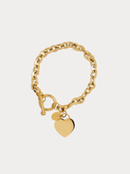 heart engravable bracelet titanium malaysia personalised in gold colour