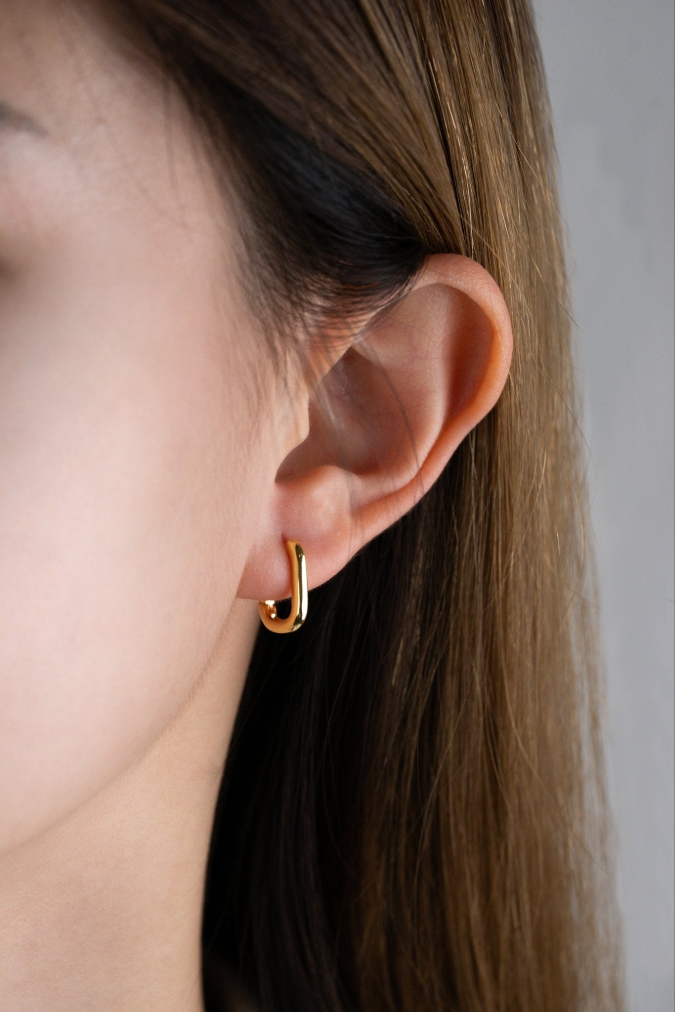 HUGO Oval Sterling Silver Ear Hoops - Minimalist Lab