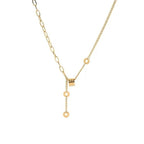 Bold Mixed Chain Lariat Necklace - Minimalist Lab
