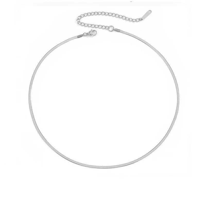 Herringbone Chain Essential Necklace - Minimalist Lab