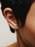 JASMINE Diamond Butterfly Sterling Silver Ear Studs - Minimalist Lab