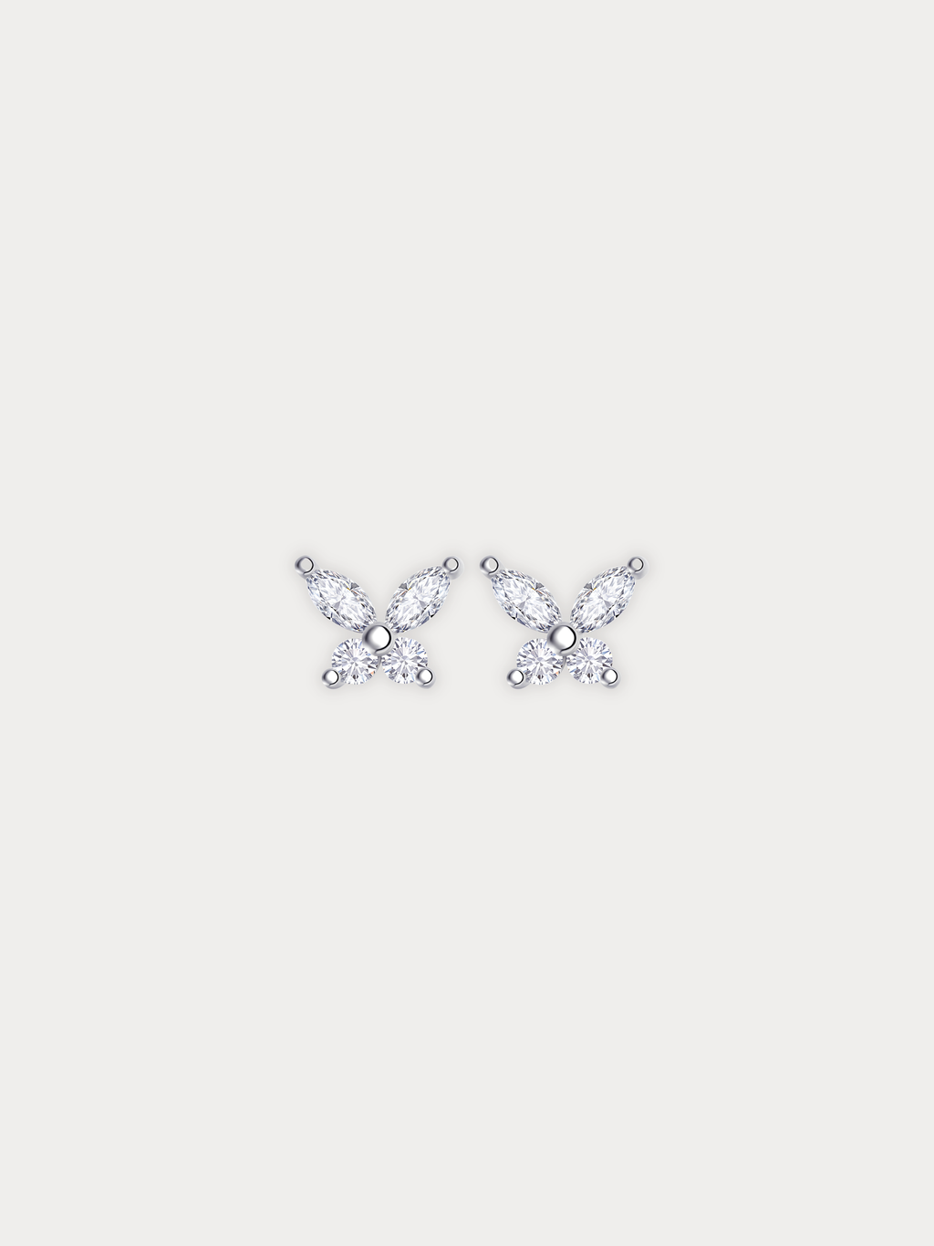 JASMINE Diamond Butterfly Sterling Silver Studs