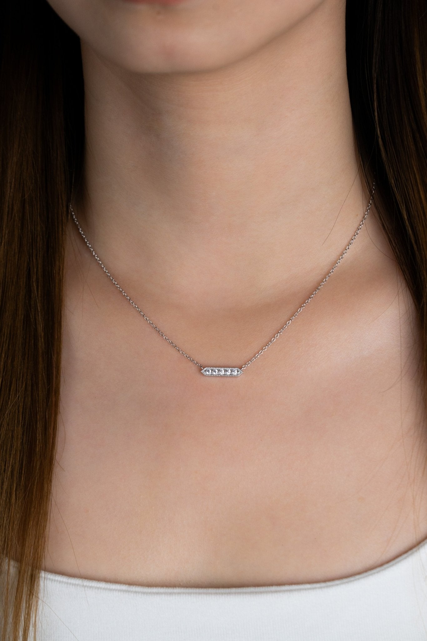 JAMIE Bar Sterling Silver Necklace - Minimalist Lab
