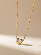 Janelle Sparkly Heart Necklace - Minimalist Lab
