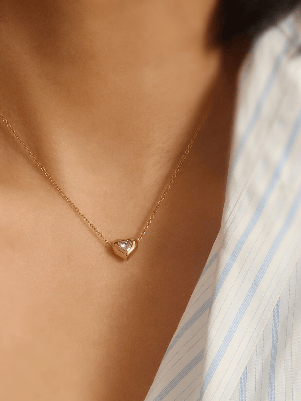 Janelle Sparkly Heart Necklace - Minimalist Lab