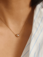 Janelle Sparkly Heart Necklace - Minimalist Lab