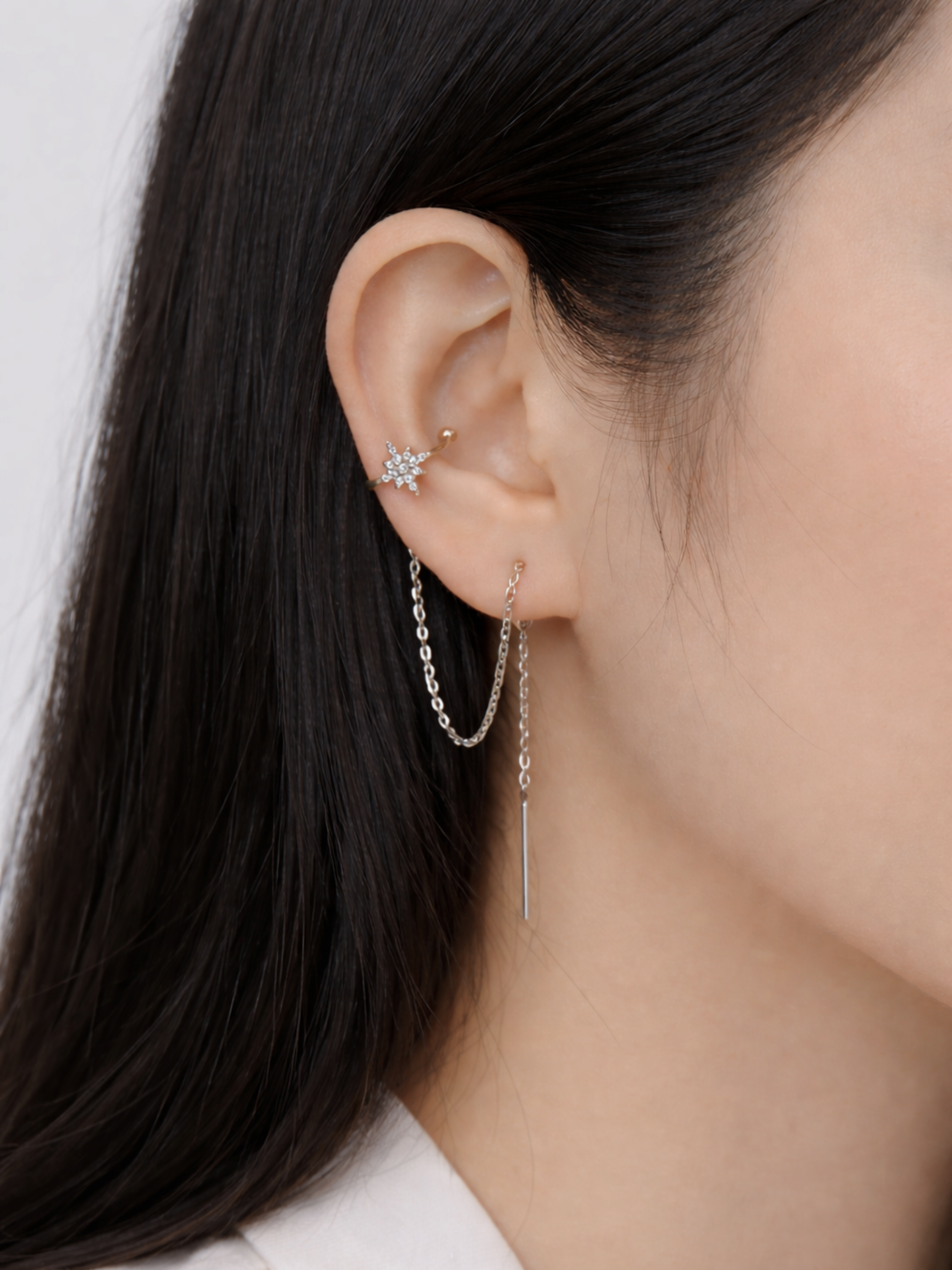 Kaia Stardust 0.22ct Moissanite Threader Earrings