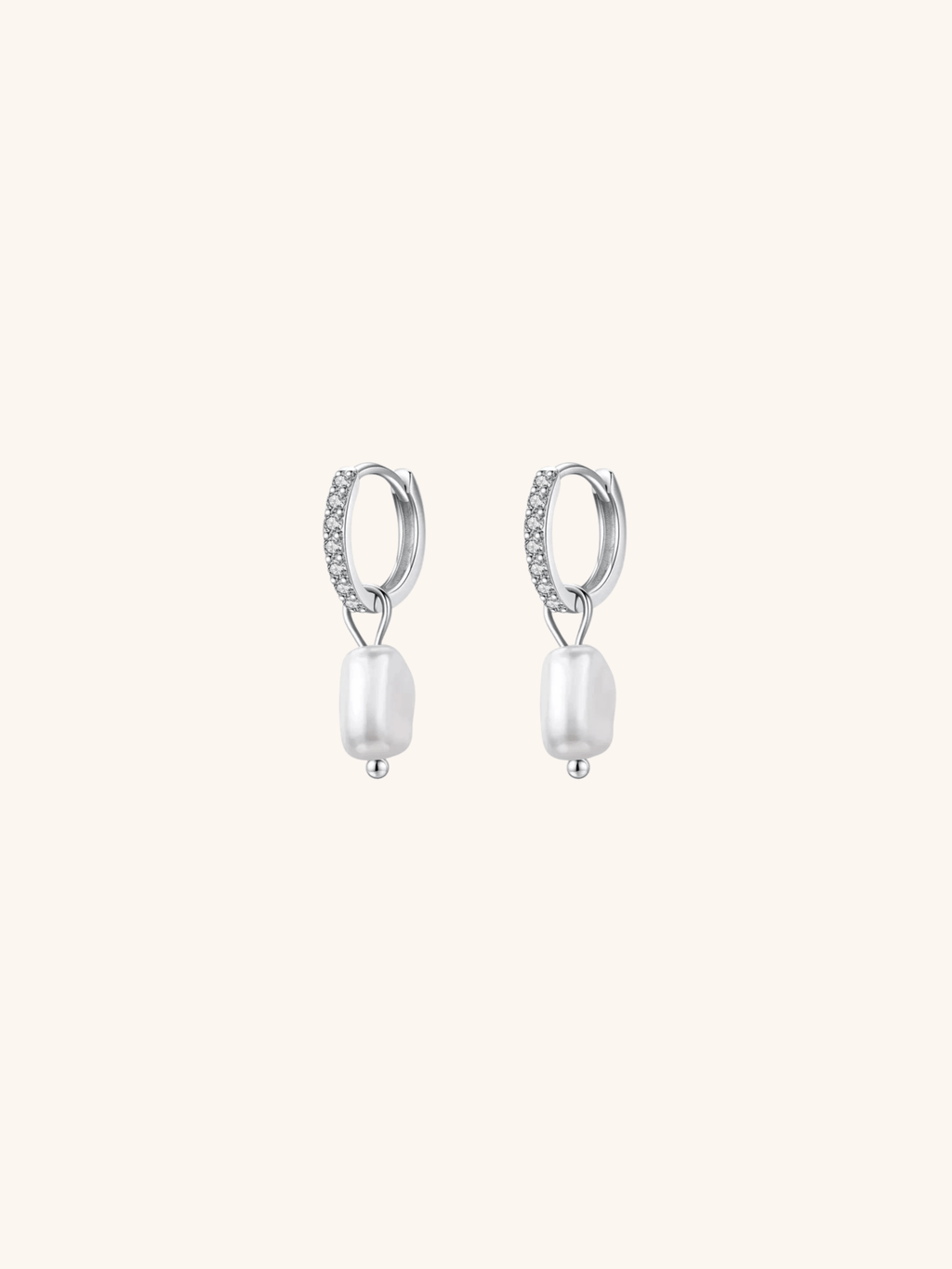 LUMI Baroque Pearls Sterling Silver Ear Hoops - Minimalist Lab
