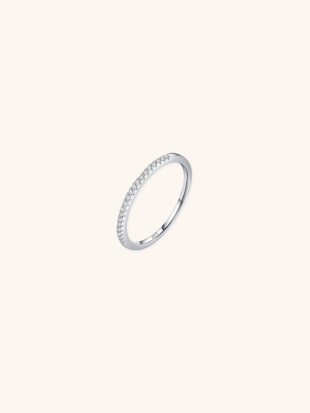 LYCIA Pavé Diamond Sterling Silver Ring - Minimalist Lab