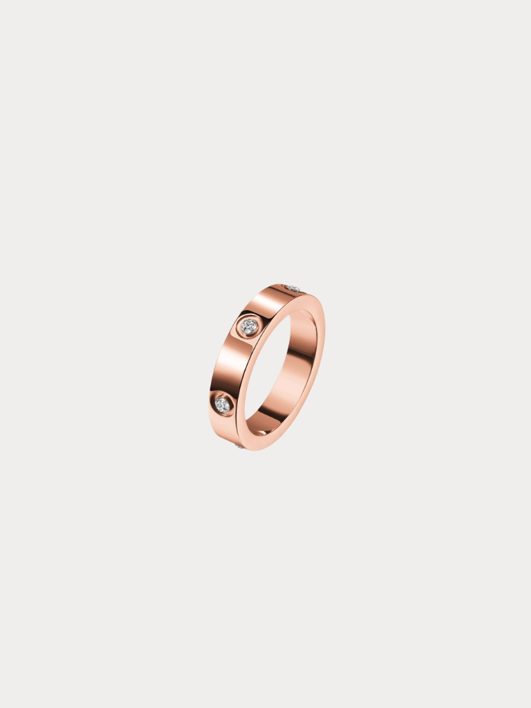 Lenn Diamond Band Ring rose gold men's waterproof ring
