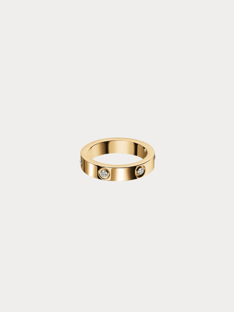 Lenn Diamond Band Ring gold men's waterproof ring