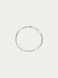 Lina Crystal Link Bracelet in silver stainless steel with clear crystals.