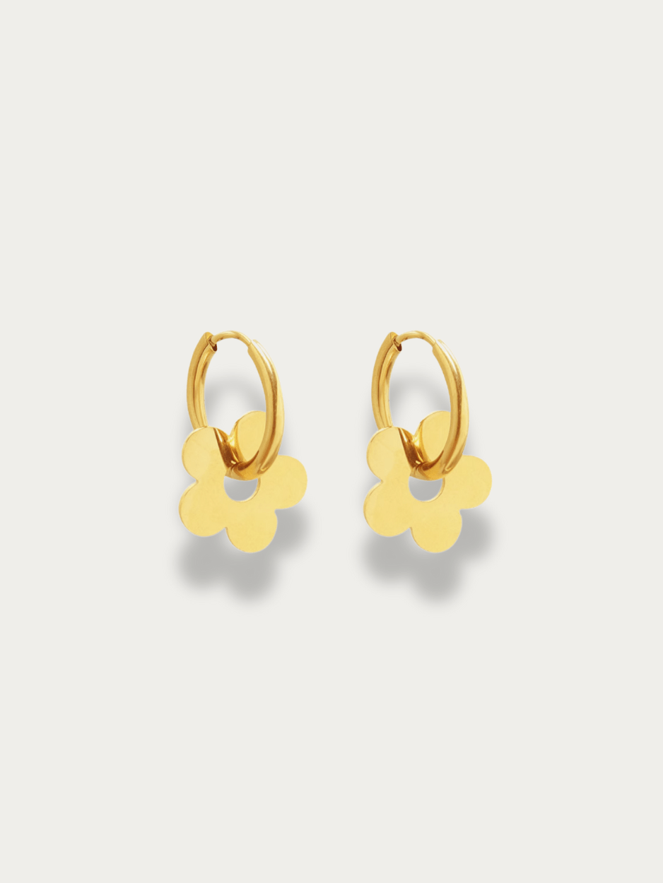Lola Flower Hoop Earrings - Minimalist Lab