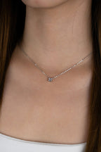 LUCA Square Diamond Sterling Silver Necklace - Minimalist Lab