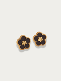 Lumière flower midnight stud earrings