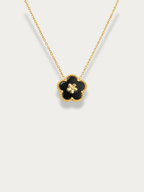 Lumière flower midnight necklace black