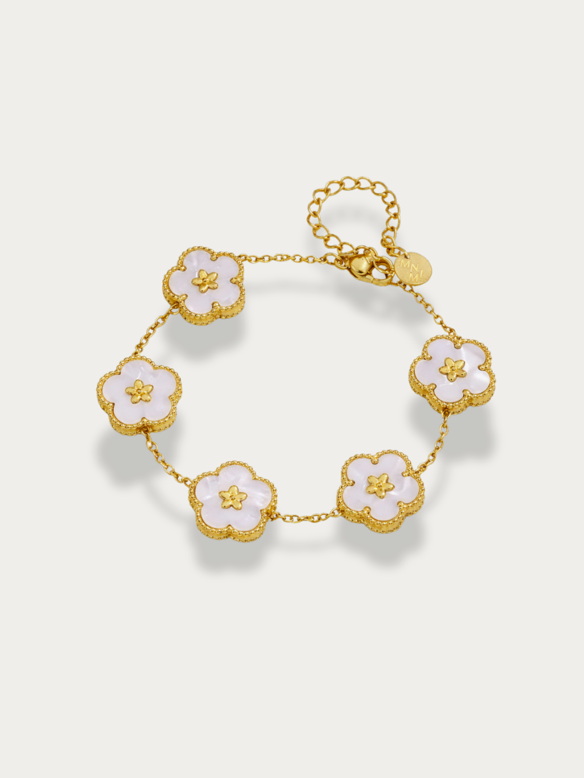 Lumière flower mother of pearl 5 motifs bracelet