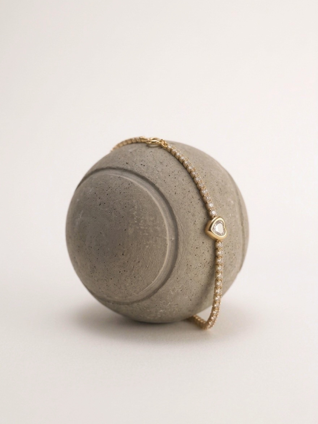 Luminous Heart Tennis Clear Stone Bracelet
