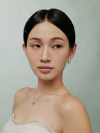 Luna Metallic Grey Pearl Stud Earrings - Minimalist Lab