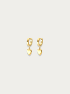 Lunette Heart Drop Earrings in gold titanium on a clean background.