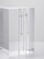lyre starlight moissanite drop earrings