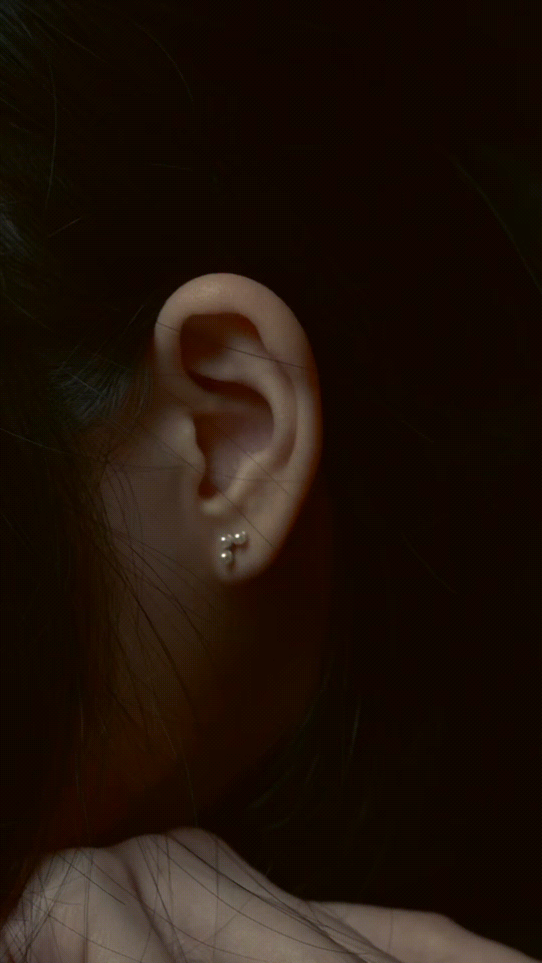 MARGOT Trio Pearls Sterling Silver Barbell Earrings