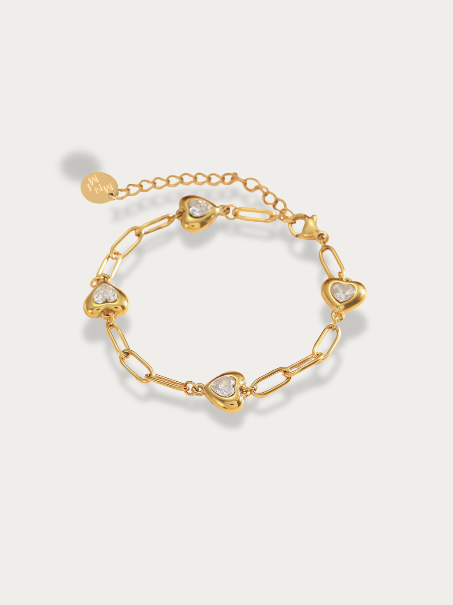 Mayes spark heart paperclip bracelet stainless steel 