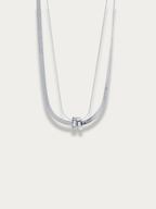 Herringbone Layered Rolling Stones Necklace - Minimalist Lab