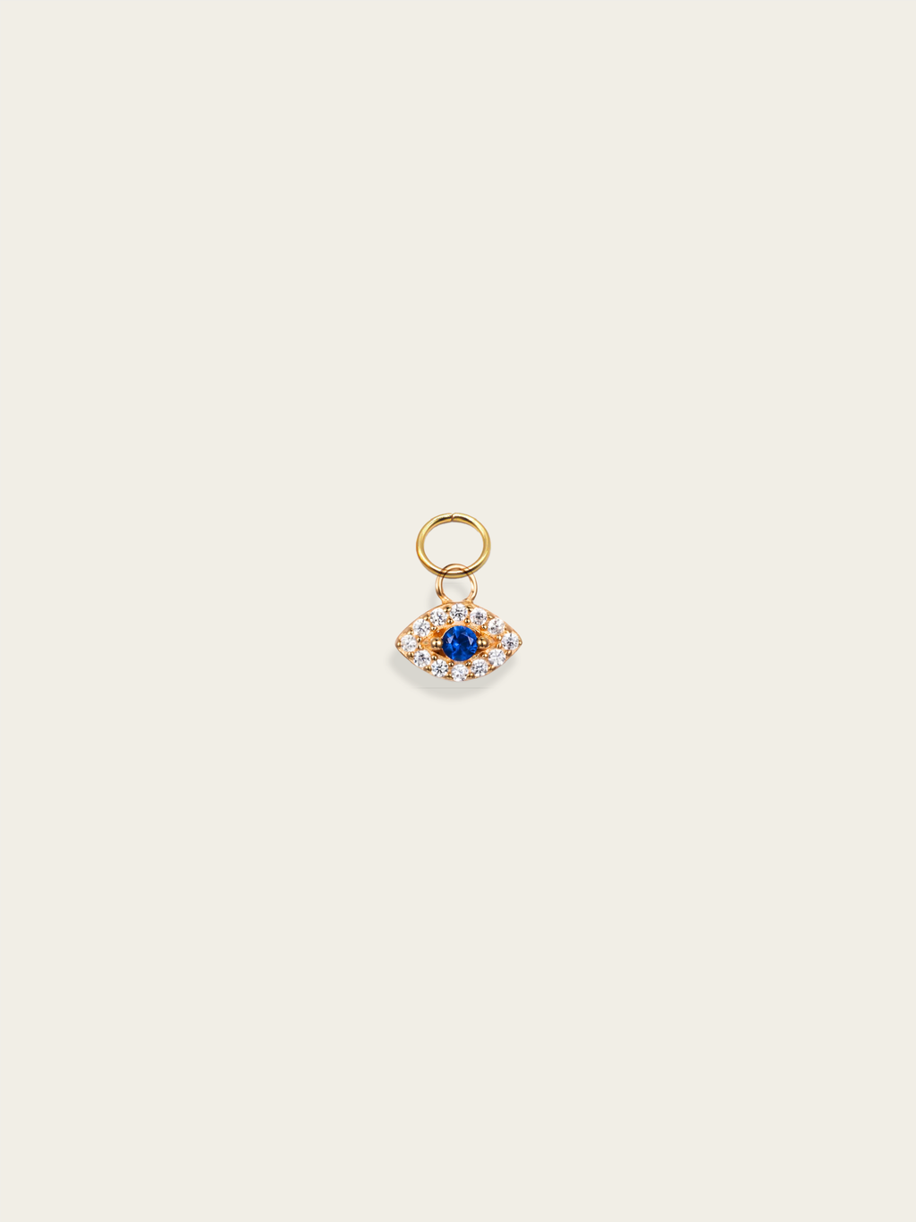 Mini diamond evil eye charm 18K gold plated stainless steel