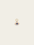 Mini diamond evil eye charm 18K gold plated stainless steel