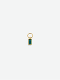 Mini rectangle green stone charm 18K gold plated stainless steel