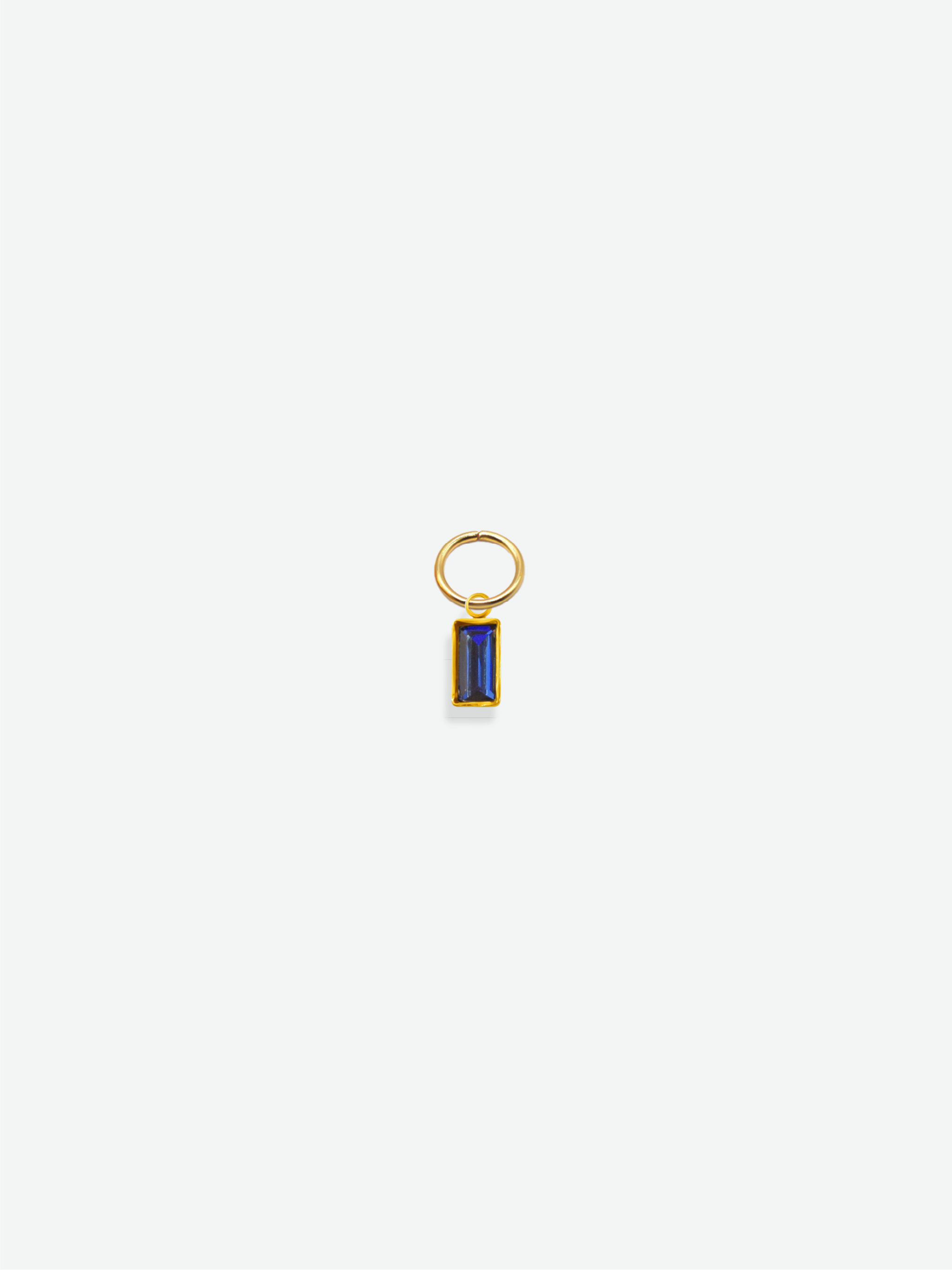 Mini rectangle blue stone charm 18K gold plated stainless steel