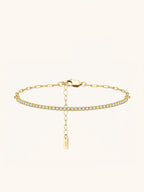 NORA Tennis Paperclip Chain Sterling Silver Bracelet - Minimalist Lab