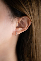 NALA Bamboo Diamond Sterling Silver Ear Hoops - Minimalist Lab