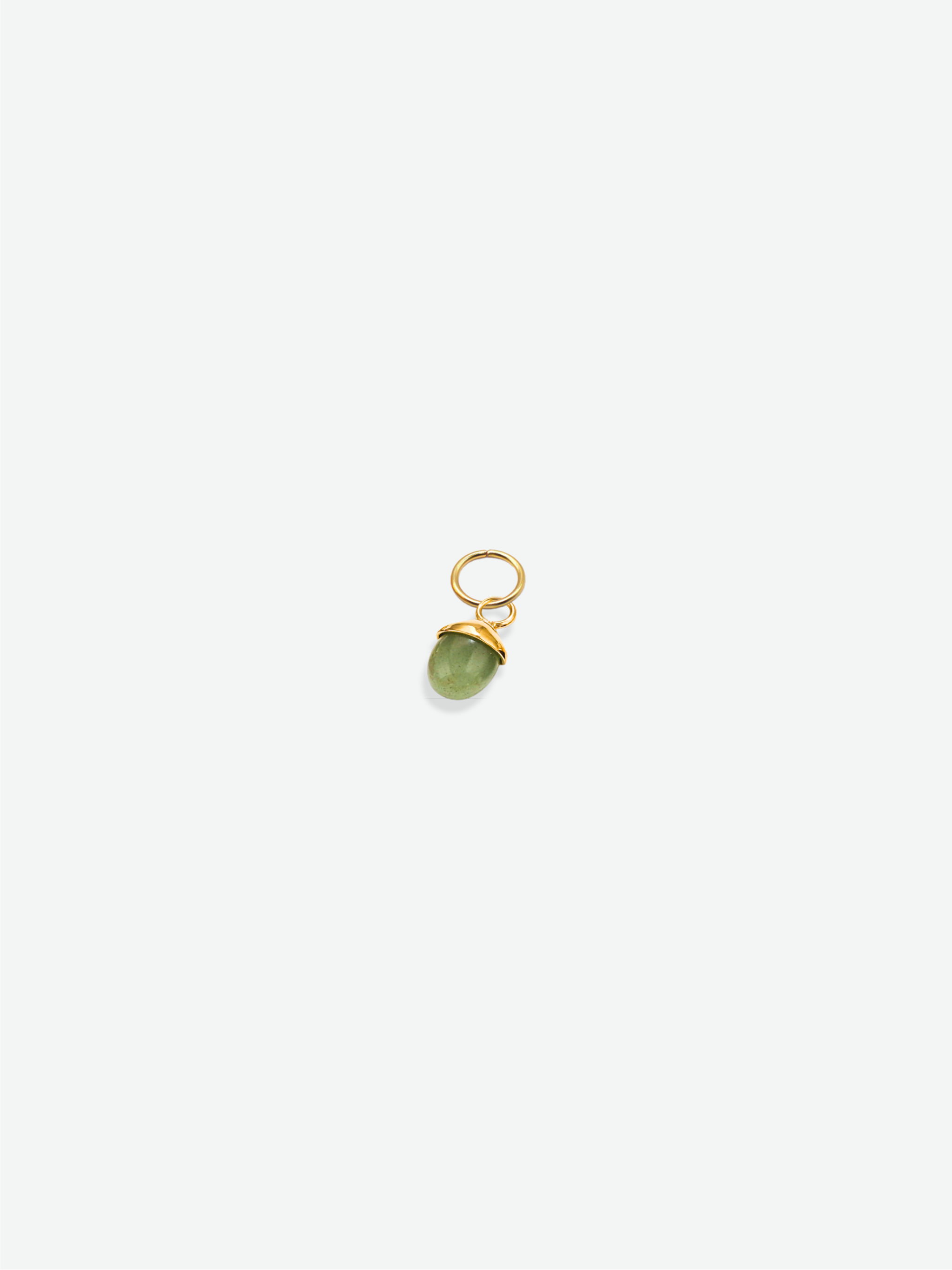 Natural aventurine acorn charm 18K gold plated stainless steel