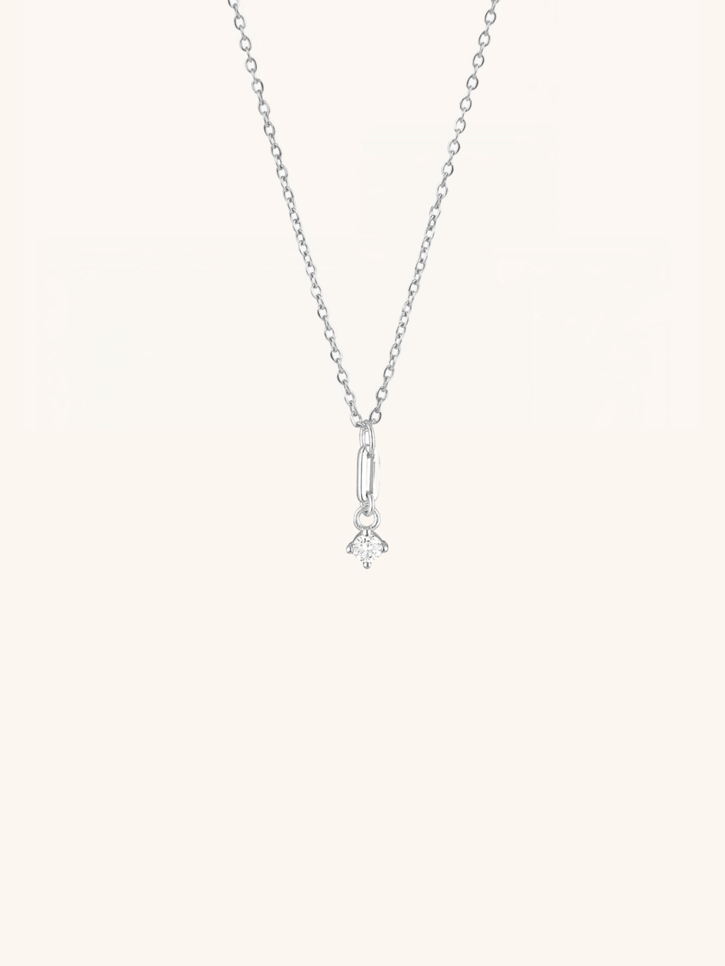 CAMILLE Diamond Drop Sterling Silver Necklace - Minimalist Lab