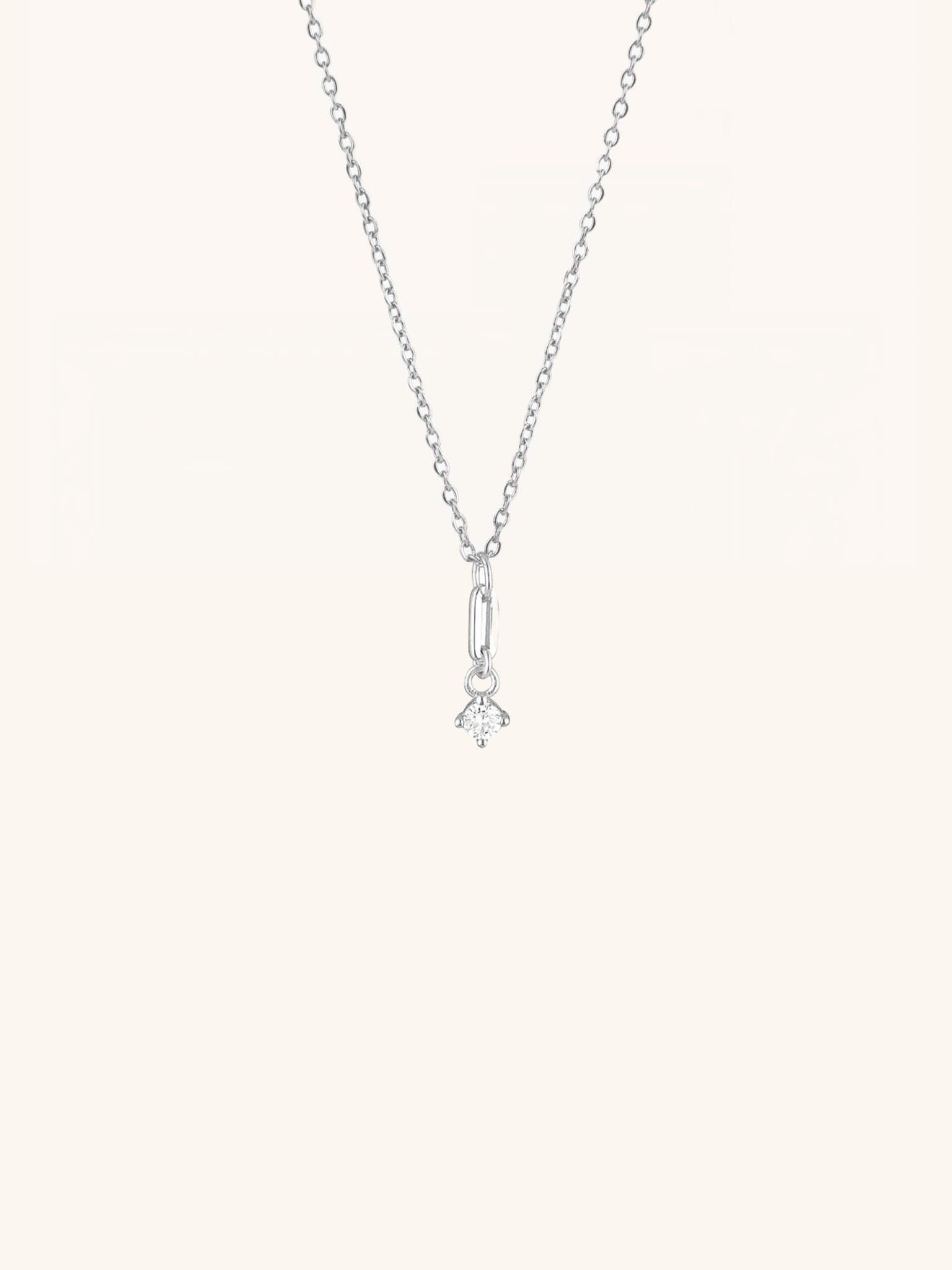 CAMILLE Diamond Drop Sterling Silver Necklace - Minimalist Lab