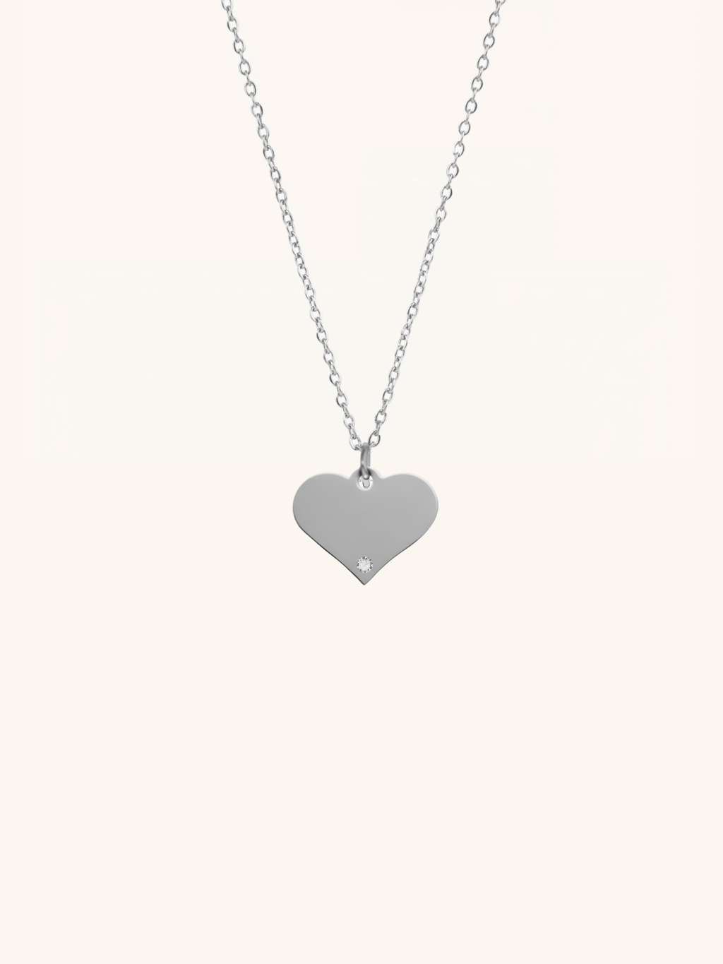 Diamond Heart Engravable Necklace - Minimalist Lab
