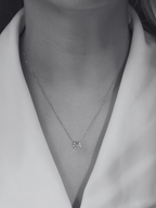 Amélie Moissanite Necklace – 1 Carat Round Brilliant Cut - Minimalist Lab