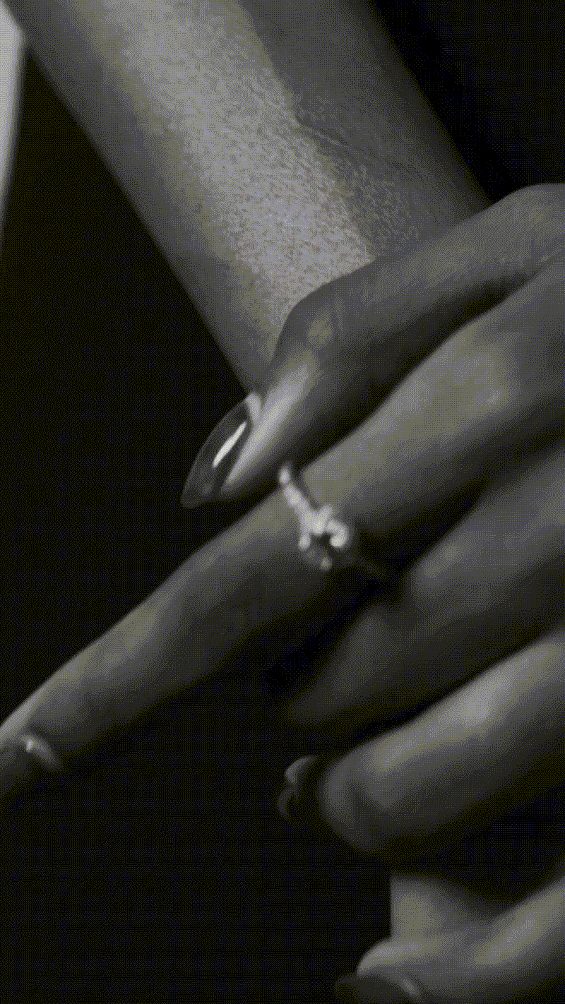NOELLE Solitaire Diamond Sterling Silver Ring