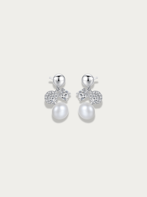 Noelle Pearl Stud Earrings - Minimalist Lab