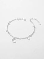 CRESSIDA Moon and Stars Sterling Silver Bracelet - Minimalist Lab