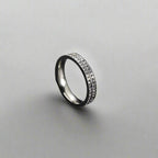 Pave Diamond Stainless Steel Ring - Minimalist Lab