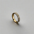 Pave Diamond Stainless Steel Ring - Minimalist Lab